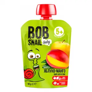 ПЮРЕ ФРУКТОВОЕ BOB SNAIL (УЛИТКА БОБ) для детей 90 г, яблоко-манго