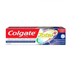 ЗУБНАЯ ПАСТА COLGATE TOTAL 12 КОМПЛЕКСНОЕ ОТБЕЛИВАНИЕ 75 мл