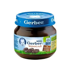 ПЮРЕ ФРУКТОВОЕ ГОМОГЕНИЗИРОВАННОЕ ТМ "GERBER" "ЧЕРНОСЛИВ" 80 г, с 4 мес., чернослив