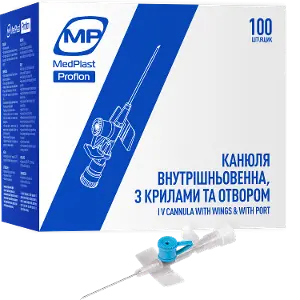 Канюля внутривенная MP MedPlast Proflon 22G 0,9 х 25 мм