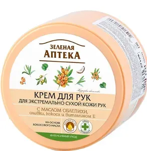 Крем для рук Зелена аптека банка 300 мл, з олією обліпихи