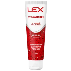 Интимный гель-смазка увлажняющий Lex Strawberry 100 мл, с ароматом клубники