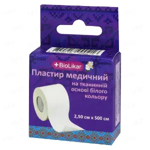 ПЛАСТЫРЬ МЕДИЦИНСКИЙ НА ТКАНЕВОЙ ОСНОВЕ 2,5 см * 500 см, на тканіевой основе белый