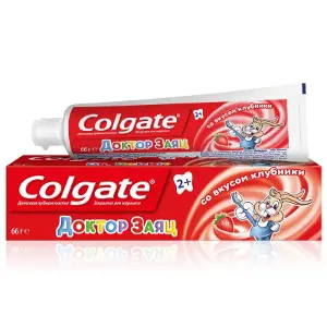 ЗУБНАЯ ПАСТА COLGATE "ВРАЧ ЗАЯЦ" 50 мл, вкус клубники