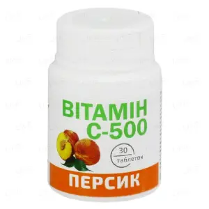 Вітамін С таблетки 500 мг, персик № 30