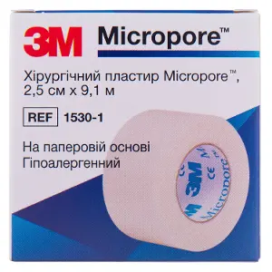 Пластир хірургічний Мікропор 2,5 см * 9,1 м уп. п/е 1 штука