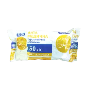 Вата нестерильна Тета 50 г, зигзагоподібна стрічка