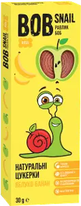 КОНФЕТЫ НАТУРАЛЬНЫЕ BOB SNAIL (УЛИТКА БОБ) 30 г, яблоко-банан