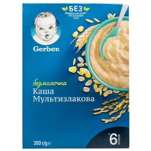 КАША СУХАЯ БЕЗМОЛОЧНАЯ GERBER® МУЛЬТИЗЛАКОВАЯ 200 г