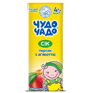 Сік персиковий Чудо-чадо персиковий з м'якоттю, цукром, вітаміном C