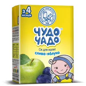 Сік сливово-яблучний Чудо-чадо слива, яблоко, з м'якоттю, вітаміном C