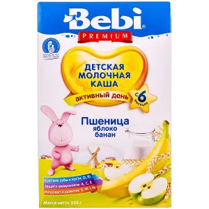 КАША МОЛОЧНАЯ "ПШЕНИЦА ЯБЛОКО, БАНАН" тм "BEBI PREMIUM" 250 г