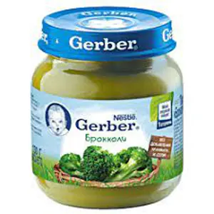 ПЮРЕ ГОМОГЕНИЗИРОВАННОЕ НА ОВОЩНОЙ ОСНОВЕ ТМ "GERBER" "БРОККОЛИ" 80 г, брокколи