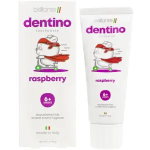 BRILLANTE DENTINO RASPBERRY JUNIOR TOOTH PASTA-GEL ДЛЯ ДЕТЕЙ ОТ 6+ ЛЕТ СО ВКУСОМ МАЛИНЫ 50 мл