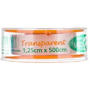 ЛЕЙКОПЛАСТЫРЬ МЕДИЦИНСКИЙ В РУЛОНАХ MEDRULL "TRANSPARENT" 1,25 см * 500 см, рулон