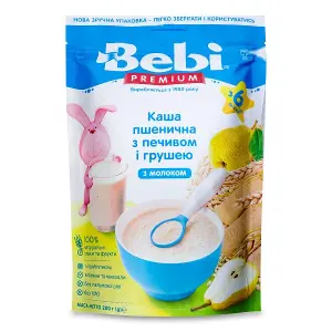 КАША СУХАЯ МОЛОЧНАЯ ДЛЯ ПОЛДНИКА ™ "BEBI" "ПЕЧЕНЬЕ С ГРУШЕЙ" 200 г, печенье, груша