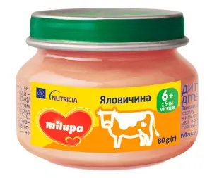 ПЮРЕ ДЕТСКОЕ МЯСНОЕ "ГОВЯДИНА" MILUPA 80 г, с 6 месяцев