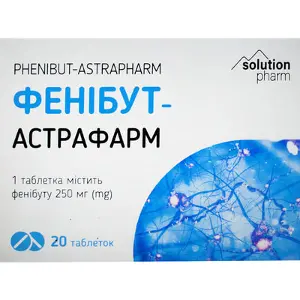 Фенибут-Астрафарм табл. 250 мг блистер, в карт. кор, тм Solution Pharm № 20