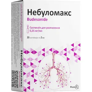 Небуломакс суспензія д/розпилен. 0,25 мг/мл контейнер 2 мл