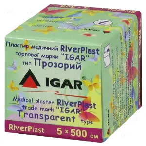 ПЛАСТЫРЬ МЕДИЦИНСКИЙ RiverPlast торговой марки "IGAR" тип ПРОЗРАЧНЫЙ (на полиэтиленовой основе) 5 см * 500 см, полимер., прозрачн.