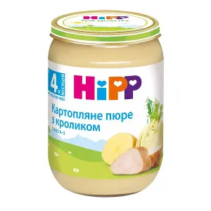 ПЮРЕ МЯСО-ОВОЩНОЕ "КАРТОФЕЛЬНОЕ ПЮРЕ С КРОЛИКОМ" "HIPP" кролик, картофельное пюре