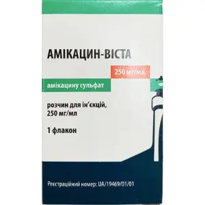 Амикацин-Виста р-р д/ин. 250 мг/мл фл. 2 мл