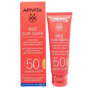 APIVITA BEE SUN SAFE СОЛНЦЕЗАЩИТНЫЙ ГЕЛЬ-КРЕМ ДЛЯ ЛИЦА SPF-50 50 мл, с оттенком