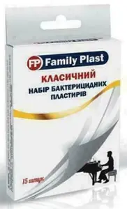 Фемілі пласт набір пластирів класичний 25 * 72 мм ткан., 38 * 38 мм ткан., 72 * 35 мм ткан.