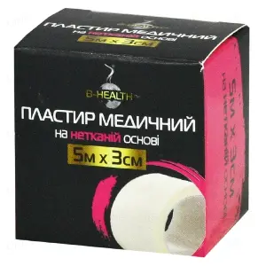 ПЛАСТЫРЬ МЕДИЦИНСКИЙ КАТУШЕЧНЫЙ B-HEALTH™ 5 м * 3 см, неткан., катуш.