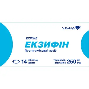 Екзифін таблетки 250 мг блістер, у карт. коробці № 14