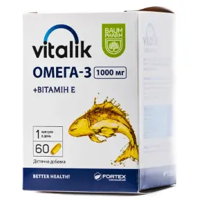 Vitalik (Віталік) Омега 3 капсули по 1000 мг, 60 шт. - Баум Фарм