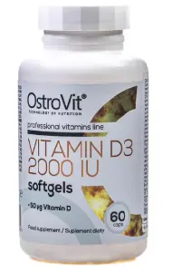ОстроВіт (OstroVit) Вітамін Д3 капсули по 2000 МО, 60 шт.