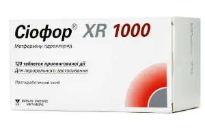Сиофор XR таблетки по 1000 мг, 120 шт.