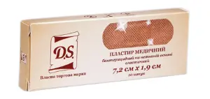 D.S. Пластир бактерицидний на нетканій основі еластичний 7,2х1,9 см 10 шт