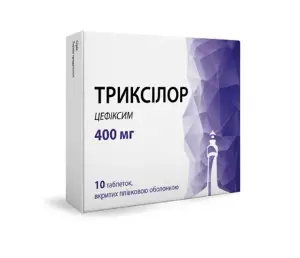 Триксилор таблетки, п/плен. обол. по 400 мг №10 (5х2) Триксилор таблетки, п/плен. обол. по 400 мг №10 (5х2)