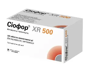 Сіофор XR таблетки по 500 мг, 120 шт. Сіофор XR таблетки по 500 мг, 120 шт.