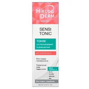Тонік для обличчя HIRUDO DERM (Гірудо дерм) Sensitive Sensi Tonic (Сенситив Сенсі Тонік) освіжаючий і заспокійливий 180 мл Тонік для обличчя HIRUDO DERM (Гірудо дерм) Sensitive Sensi Tonic (Сенситив Сенсі Тонік) освіжаючий і заспокійливий 180 мл