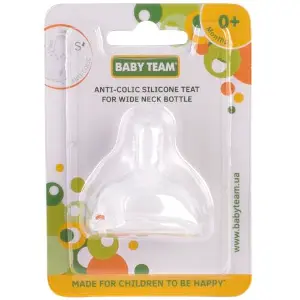 Соска силіконова дитяча BABY TEAM (Бебі Тім) артикул 2025 антиколікова для пляшечок з широким горлом з 0 місяців 1 шт Соска силіконова дитяча BABY TEAM (Бебі Тім) артикул 2025 антиколікова для пляшечок з широким горлом з 0 місяців 1 шт
