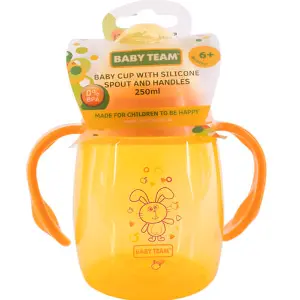 Поильник детский BABY TEAM (Беби Тим) артикул 5004 с силиконовым спаутом и ручками с 6 месяцев 250 мл Поильник детский BABY TEAM (Беби Тим) артикул 5004 с силиконовым спаутом и ручками с 6 месяцев 250 мл