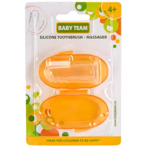 Зубна щітка-масажер дитяча BABY TEAM (Бебі тім) артикул 7200 силіконова з контейнером з 4-х місяців Зубна щітка-масажер дитяча BABY TEAM (Бебі тім) артикул 7200 силіконова з контейнером з 4-х місяців