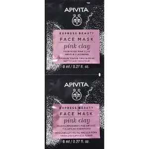 Маска для обличчя APIVITA (Апівіта) EXRTESS BEAUTY (Експрес бьюті) делікатно очищуюча з рожевою глиною по 8 мл 2 шт Маска для обличчя APIVITA (Апівіта) EXRTESS BEAUTY (Експрес бьюті) делікатно очищуюча з рожевою глиною по 8 мл 2 шт