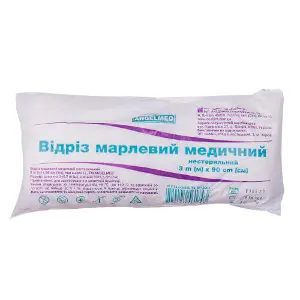 Відріз марлевий (марля) Angelmed (АнгелМед) медичний нестерильний розмір довжина 300 см (3 метра) х ширина 90 см 1 шт Відріз марлевий (марля) Angelmed (АнгелМед) медичний нестерильний розмір довжина 300 см (3 метра) х ширина 90 см 1 шт