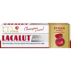 Зубная паста LACALUT (Лакалут) Вайт 75 мл и зубная нитка 10 м Зубная паста LACALUT (Лакалут) Вайт 75 мл и зубная нитка 10 м