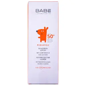 Лосьйон для обличчя та тіла BABE LABORATORIOS (Бабе Лабораторіос) Pediatric (Педіатрік) дитячий сонцезахисний SPF50+ 100 мл Лосьйон для обличчя та тіла BABE LABORATORIOS (Бабе Лабораторіос) Pediatric (Педіатрік) дитячий сонцезахисний SPF50+ 100 мл