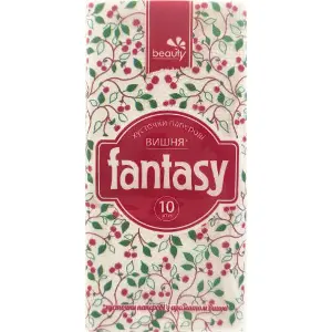 Хустинки (серветки) носові FANTASY (Фентезі бьюті) Beauty 3 шари з ароматом вишні 10 шт Хустинки (серветки) носові FANTASY (Фентезі бьюті) Beauty 3 шари з ароматом вишні 10 шт