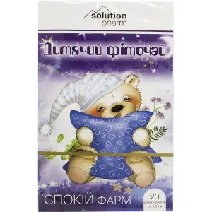 Фиточай детский Спокойствие Фарм в фильтр-пакетах по 1,5 г 20 шт Solution Pharm Фиточай детский Спокойствие Фарм в фильтр-пакетах по 1,5 г 20 шт Solution Pharm