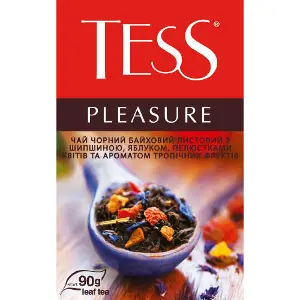 Чай чорний TESS (Тесс) Pleasure цейлонський байховий листовий з шипшиною, яблуком та пелюстками квітів 90 г Чай чорний TESS (Тесс) Pleasure цейлонський байховий листовий з шипшиною, яблуком та пелюстками квітів 90 г