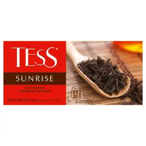 Чай чорний TESS (Тесс) Sunrise цейлонський байховий дрібний в фільтр-пакетах по 1,8 г 25 шт Чай чорний TESS (Тесс) Sunrise цейлонський байховий дрібний в фільтр-пакетах по 1,8 г 25 шт