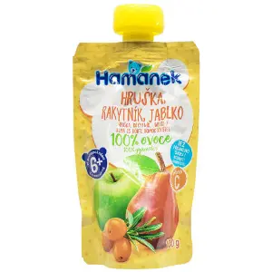 Пюре фруктове дитяче HAMANEK (Хаманек) Яблуко, груша і обліпиха пауч 100 г Пюре фруктове дитяче HAMANEK (Хаманек) Яблуко, груша і обліпиха пауч 100 г
