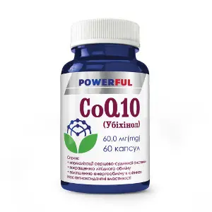 Капсулы POWERFUL (Поверфул) CoQ10 Убихинол для подержания сердечно-сосудистой системы банка 60 шт Капсулы POWERFUL (Поверфул) CoQ10 Убихинол для подержания сердечно-сосудистой системы банка 60 шт